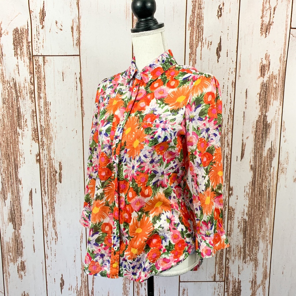 HD in Paris Anthropologie Loud Floral Button Down